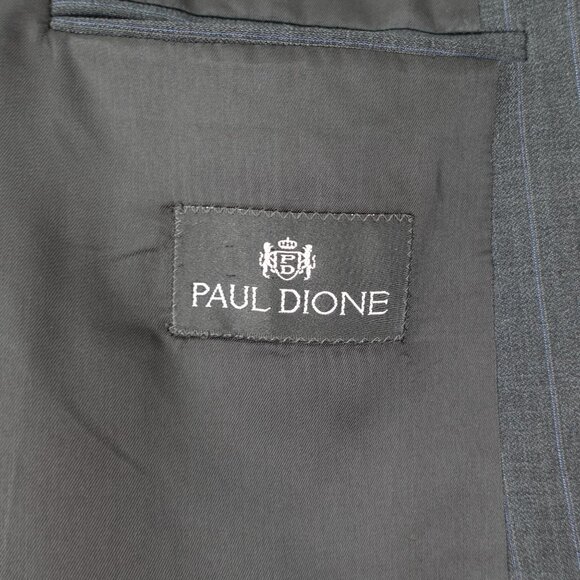 Men's 48 Long  Paul Dione  Grey Wool Suit Coat Jacket - Picture 8 of 11